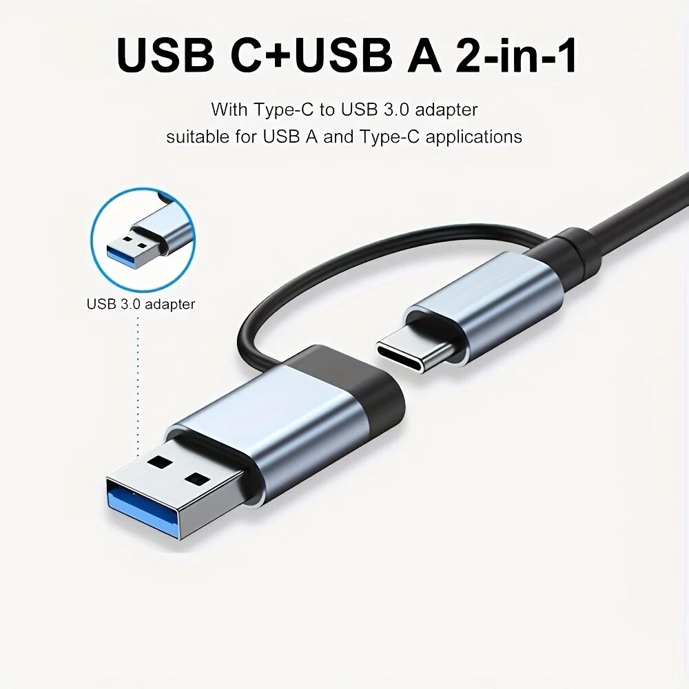 2 In 1 USB3.0 Hub 7 Port Type  - огляд і ціна Desk Setup Usb Hub