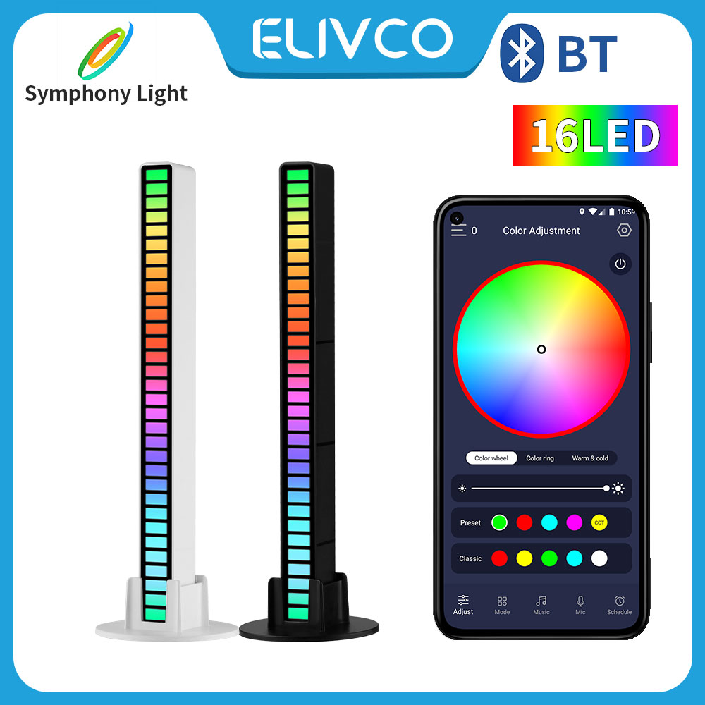 16 LEDS RGB LED Light Bar App  - огляд і ціна Desk Setup Background