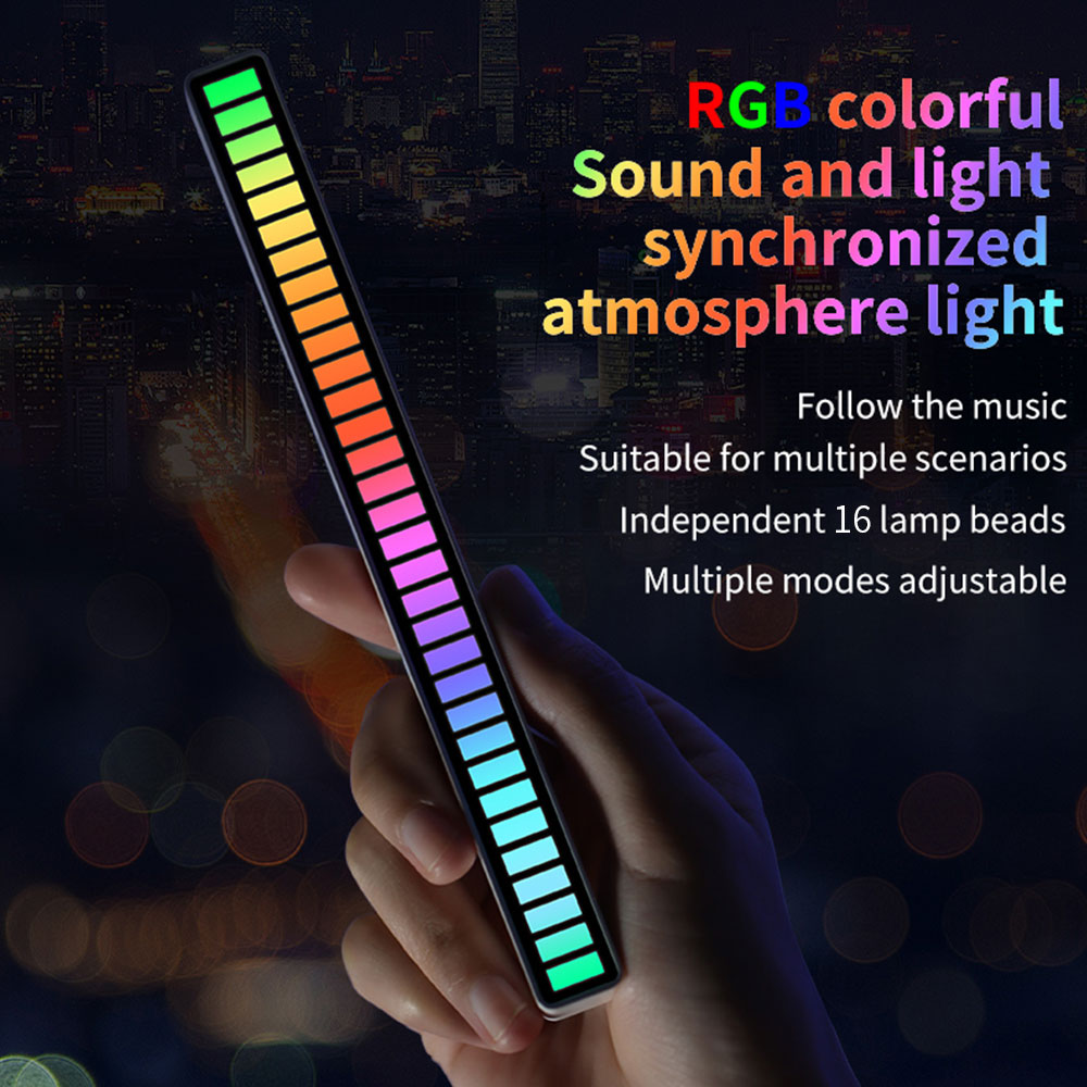 16 LEDS RGB LED Light Bar App  - огляд і ціна Desk Setup Background