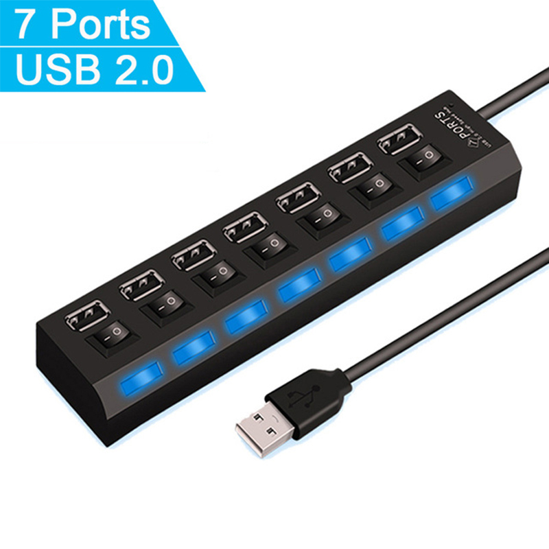 7 Port USB 2.0 Hub Splitter Fo - огляд і ціна Desk Setup Usb Hub