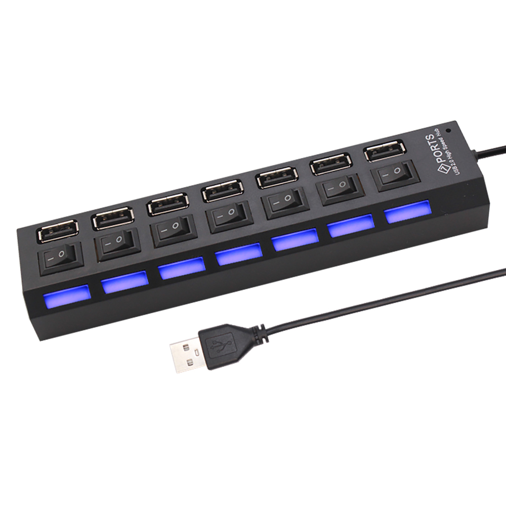 7 Port USB 2.0 Hub Splitter Fo - огляд і ціна Desk Setup Usb Hub