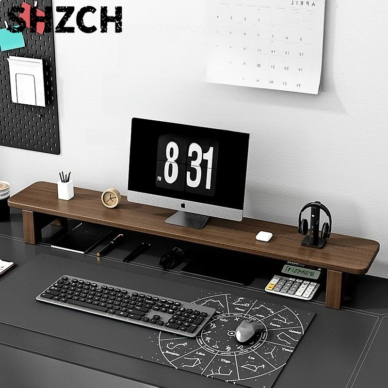 Walnut Monitor Stand Riser Adj - огляд і ціна Monitor Riser Wood