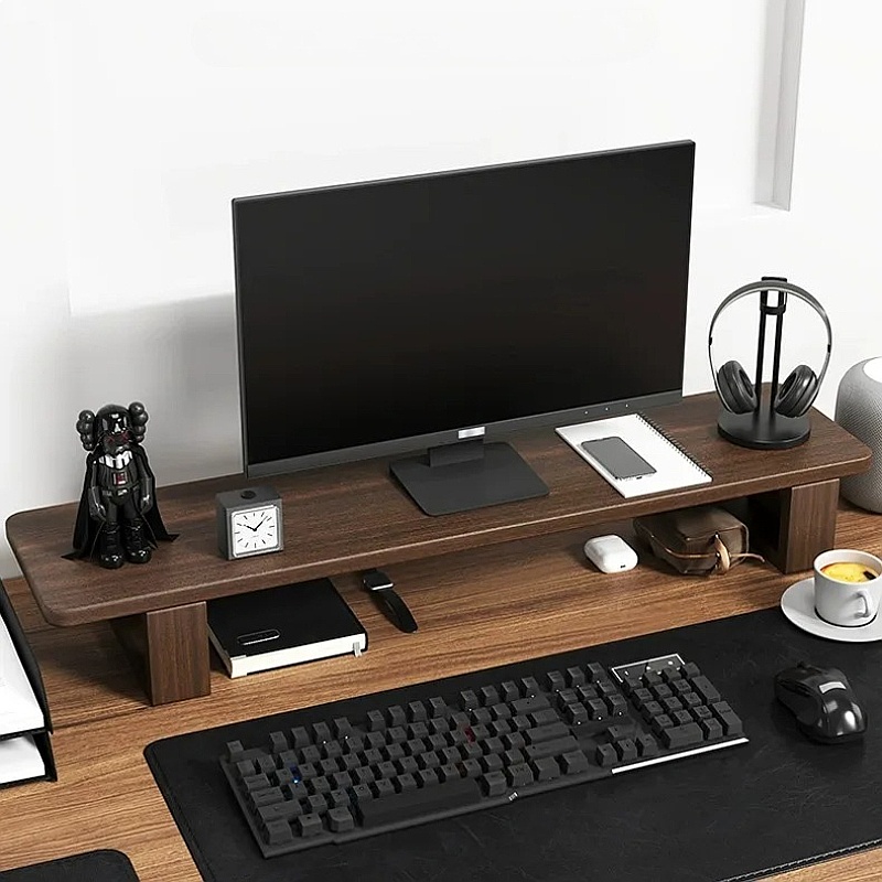 Walnut Monitor Stand Riser Adj - огляд і ціна Monitor Riser Wood