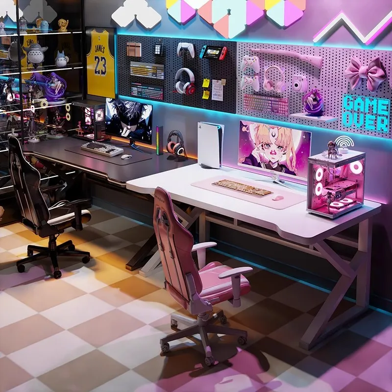 Double E-sports Gaming Desk Lo - огляд і ціна Desk Setup Gaming Pc