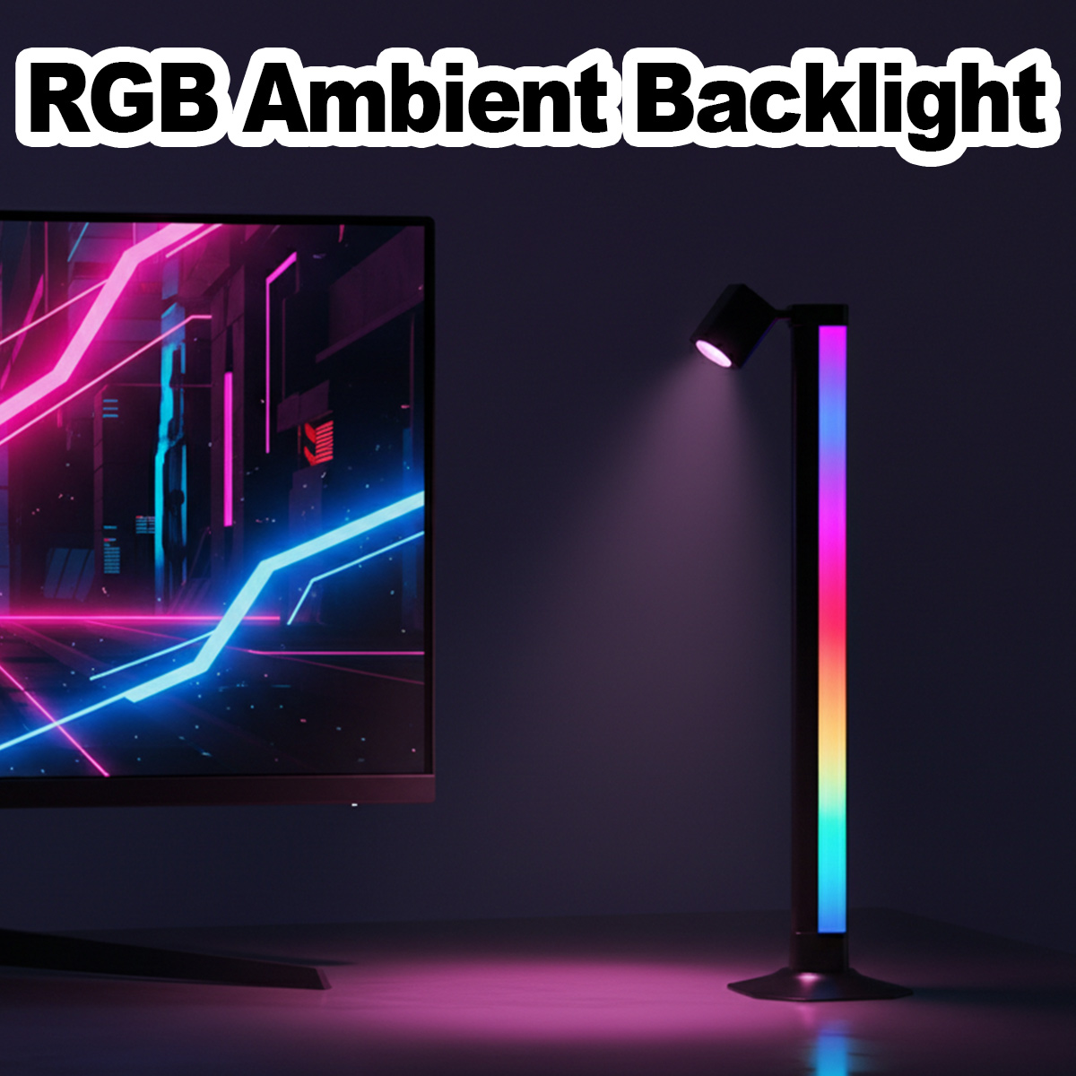 Smart Light Bar LED RGB Music  - огляд і ціна Desk Setup Background