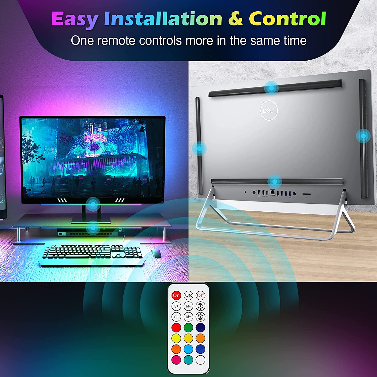 Under Monitor Light Bar RGB Dr - огляд і ціна Desk Setup Gaming Pc