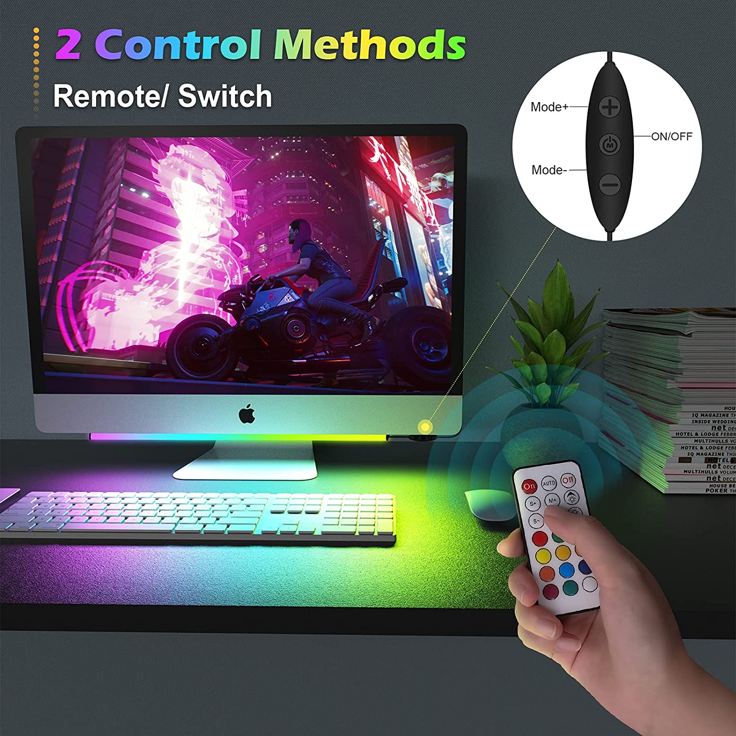 Under Monitor Light Bar RGB Dr - огляд і ціна Desk Setup Gaming Pc