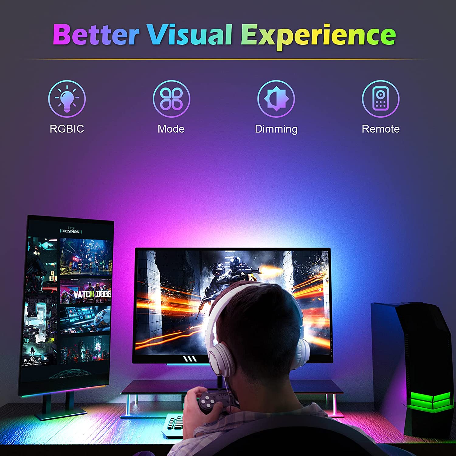 Under Monitor Light Bar RGB Dr - огляд і ціна Desk Setup Gaming Pc